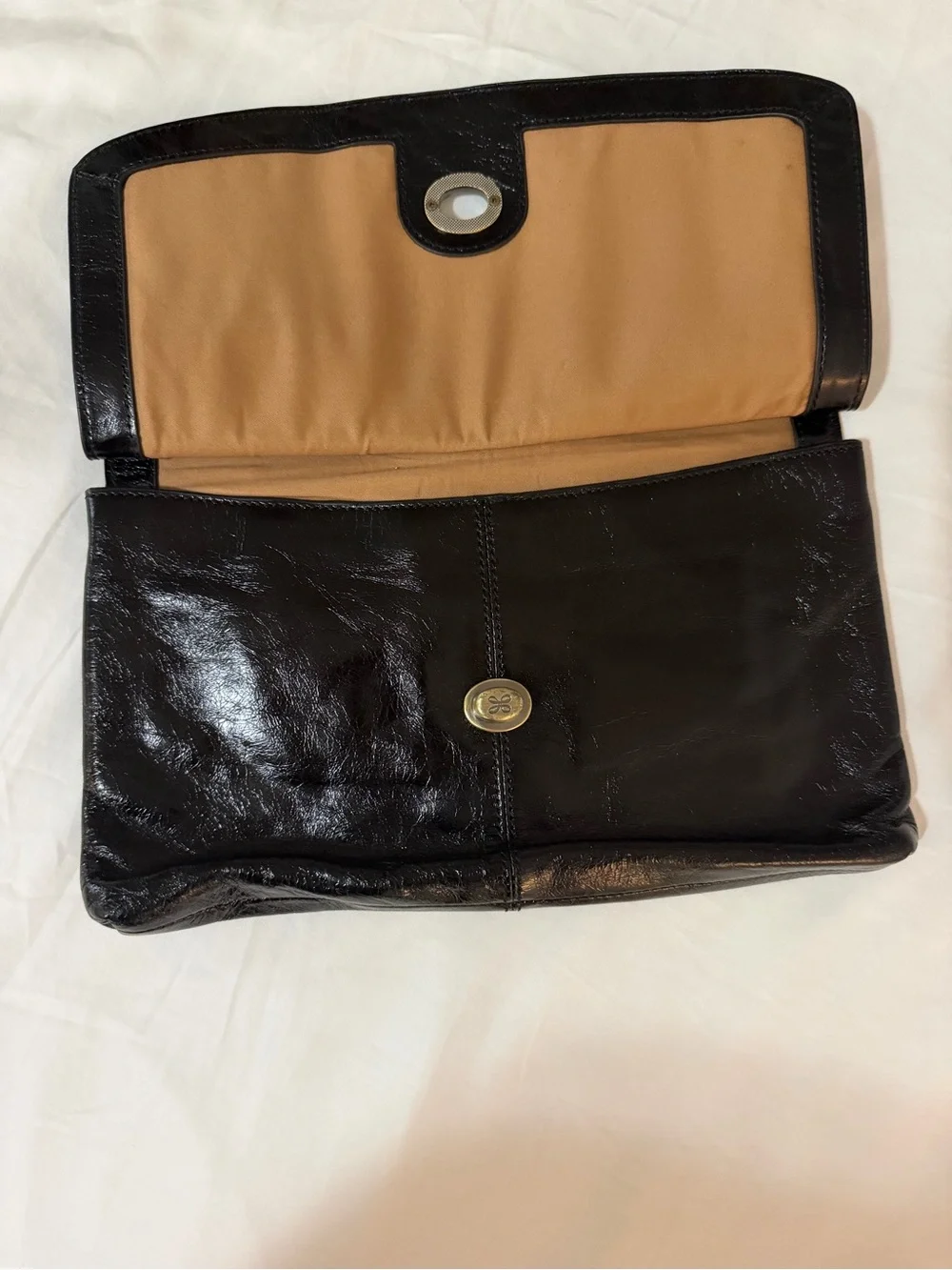 HOBO Mila Black Leather Clutch Purse